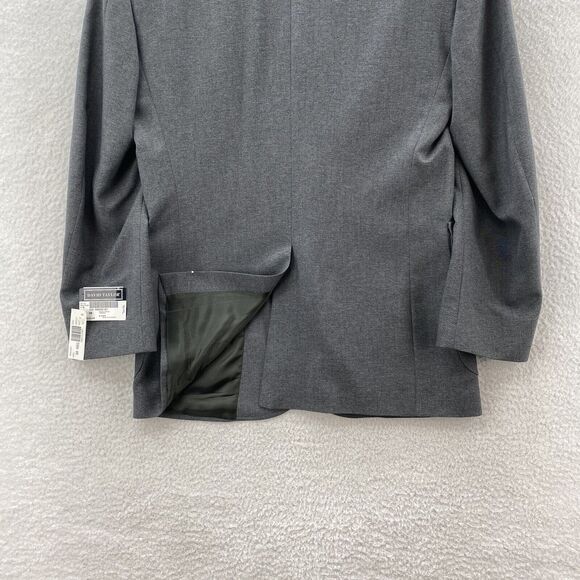 David Taylor Blazer Men's 38R Gray 2 Button Front Gold Button Preppy Sport Coat - Picture 10 of 11
